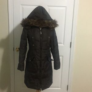 Vince Camuto Fox Fur Trim Puffer Coat